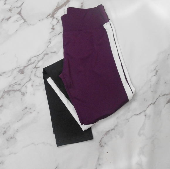 Activewear Colorblock Purple Leggings - Picture 7 of 7